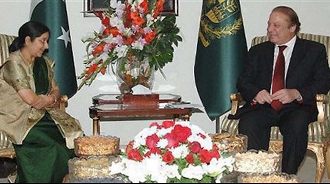 The paper commenting on Swaraj's meeting with PM Nawaz Sharif said that they agreed on increased contacts at all level and resolving all the outstanding issues between the two nuclear neighbors through dialogue, during the meeting which lasted for The paper commenting on Swaraj's meeting with PM Nawaz Sharif said that they agreed on increased contacts at all level and resolving all the outstanding issues between the two nuclear neighbors through dialogue, during the meeting which lasted for